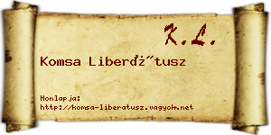 Komsa Liberátusz névjegykártya